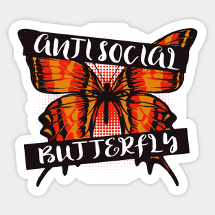 Anti Social Butterfly Sticker